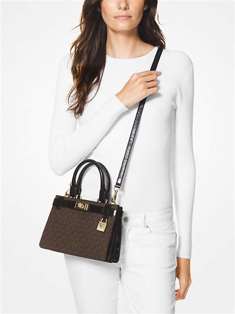 michael kors tatiana mini|Michael Kors Tatiana Mini Leather Handbag In Black .